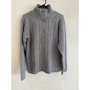 Polo Ralph Lauren Vintage Cotton Quarter Zip Sweater Mens Large American Flag